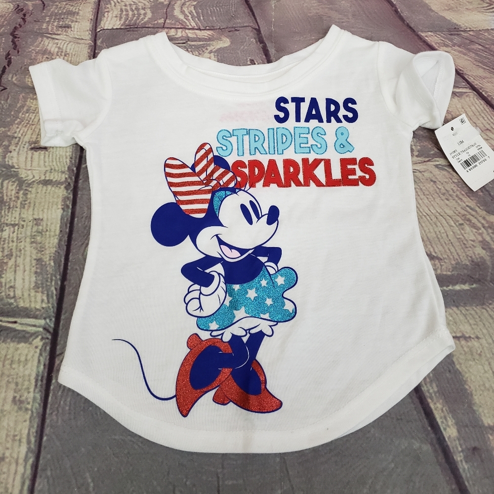 Minnie Mouse Americana Sparkle T-Shirt 12M